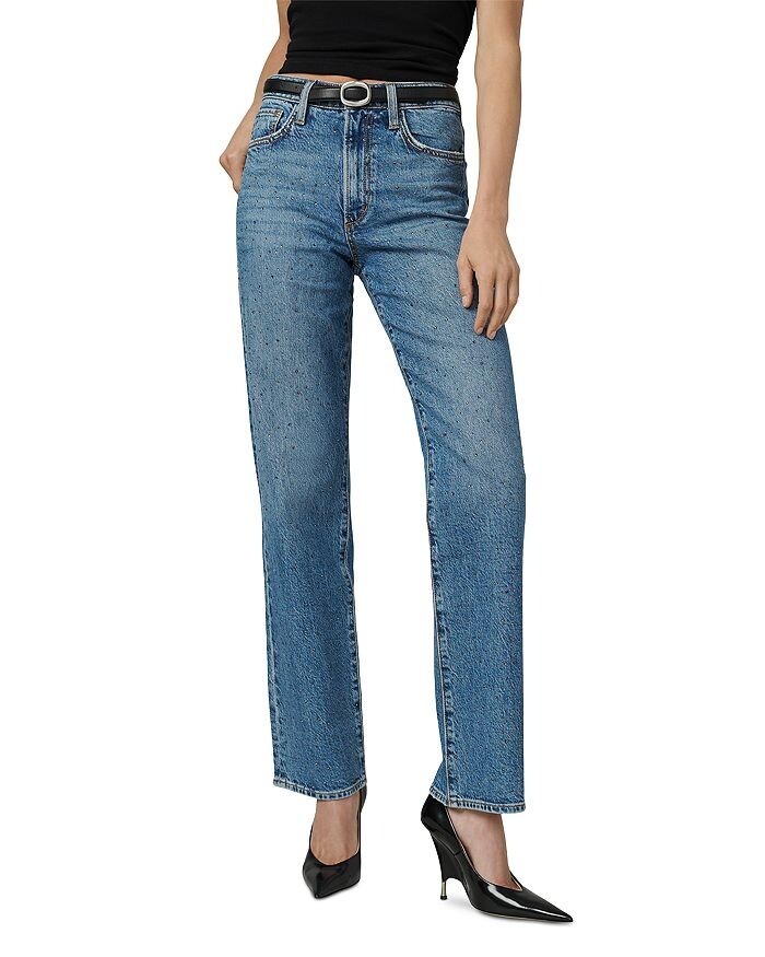 

Joe's Jeans Прямые джинсы с отделкой Margot High Rise в цвете Stargaze, синий