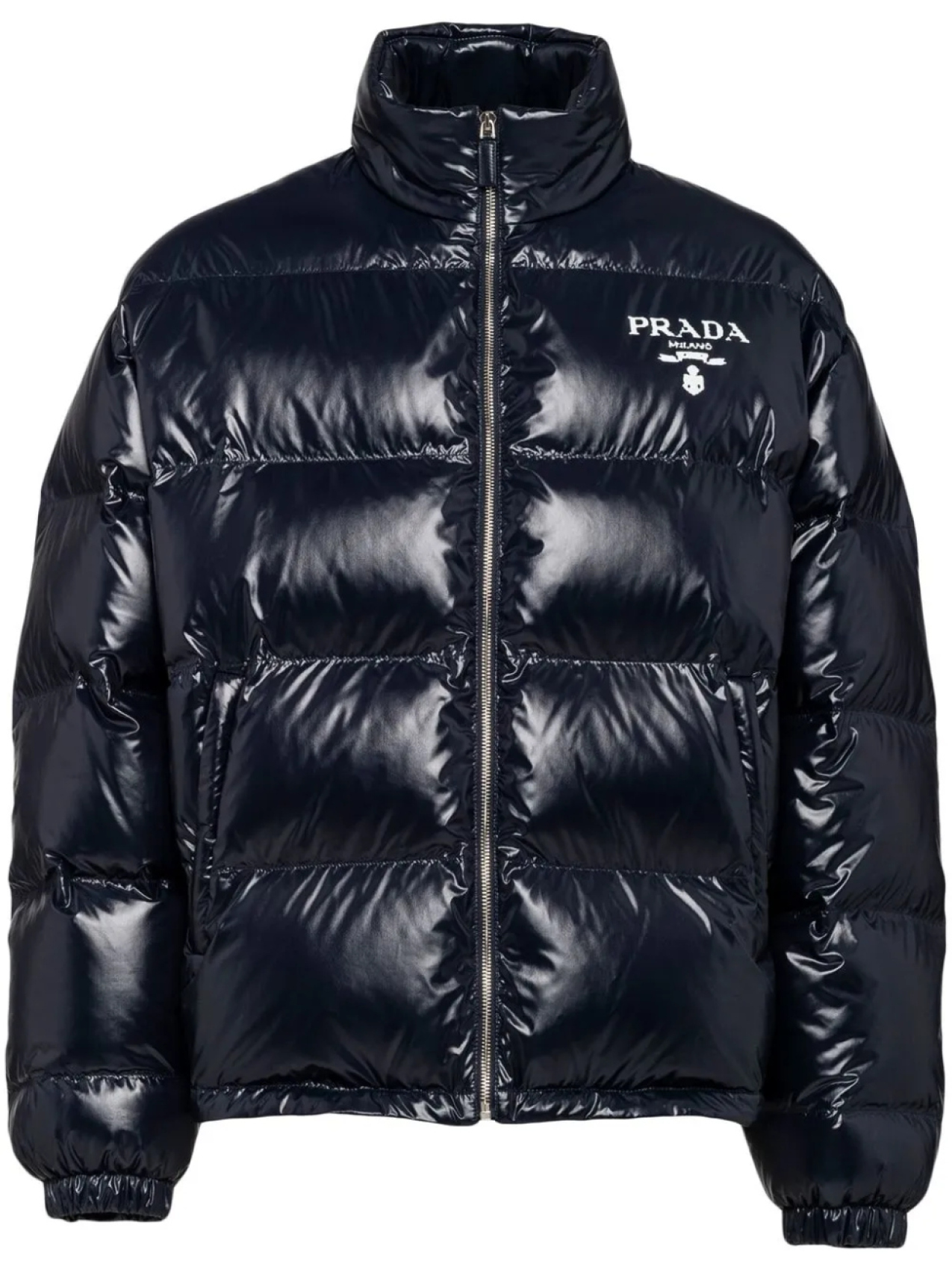 

Пуховик с логотипом Prada, синий