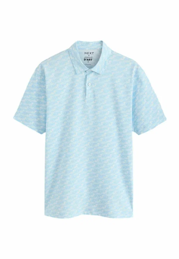 Поло Regular Fit, Next, лицензионный короткий рукав, синий Hokusai Wave
