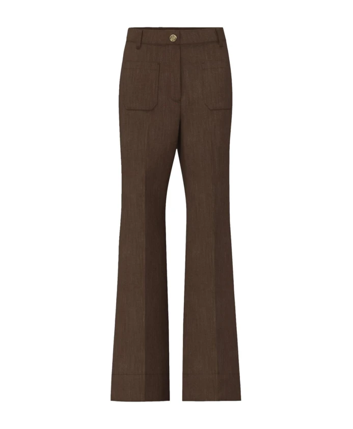 

Коричневые расклешенные брюки с карманами Marella, коричневый