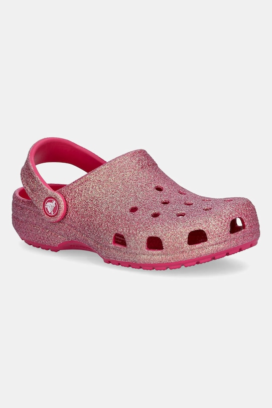 

Классические детские блестящие глиттерные шлепанцы CLASSIC IRIDESCENT GLITTER CLOG KIDS Crocs, розовый