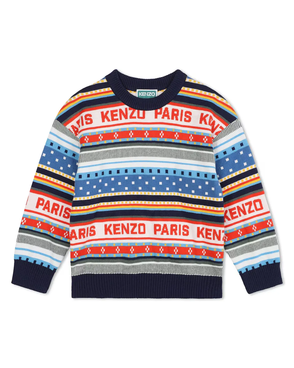 

Разноцветный свитер для мальчика с длинными рукавами Kenzo Kids