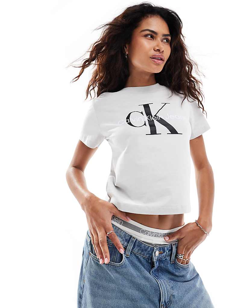 

Мягкая серая футболка с монологом Calvin Klein Jeans