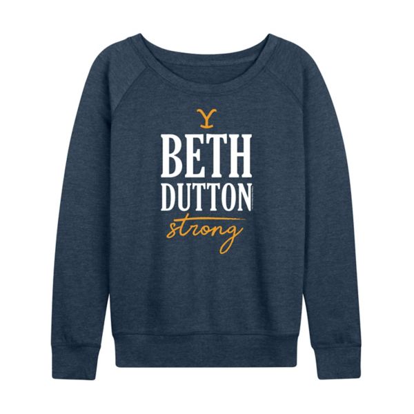 

Женская футболка с длинным рукавом Yellowstone Beth Dutton Strong из французкого терри Licensed Character, индиго