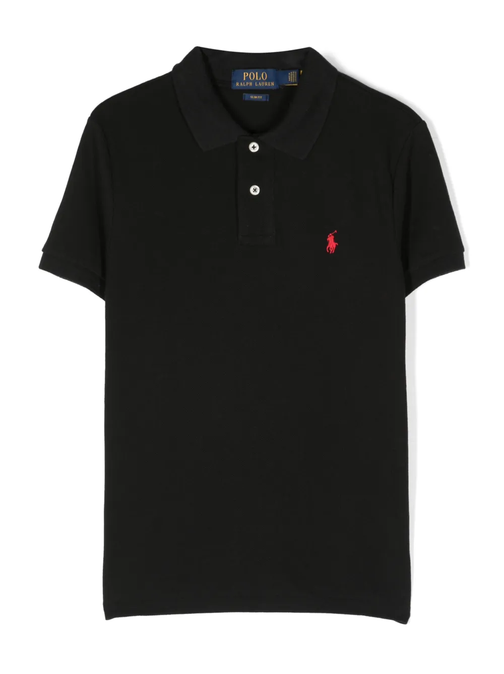 

Рубашка поло с вышитым логотипом POLO RALPH LAUREN KIDS, черный