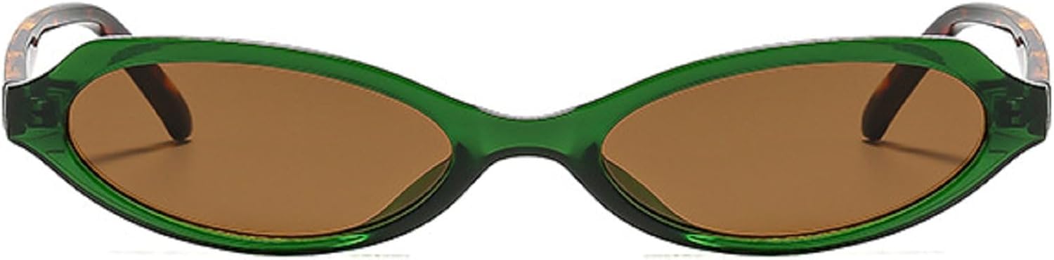 

Мужские солнцезащитные очки «кошачий глаз» маленького размера, защита от ультрафиолета UV400, модные зеленые овальные линзы, женские солнцезащитные очки в стиле панк mincl, C3