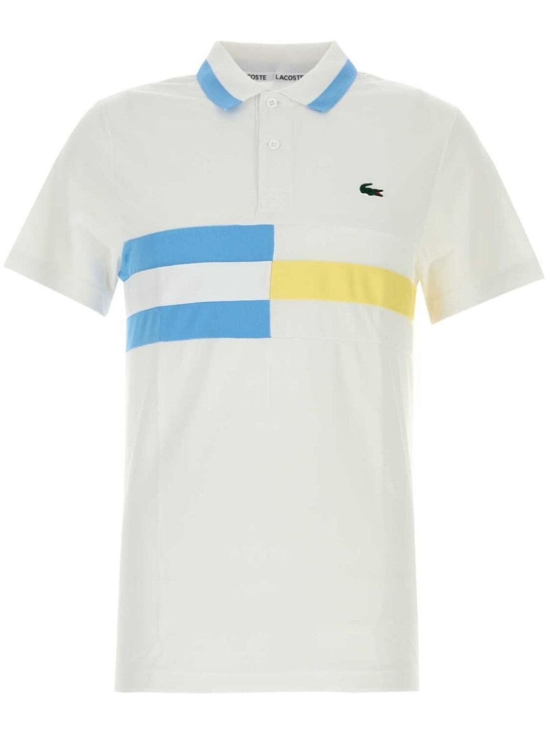 

Полосатая рубашка-поло Lacoste из пике, белый