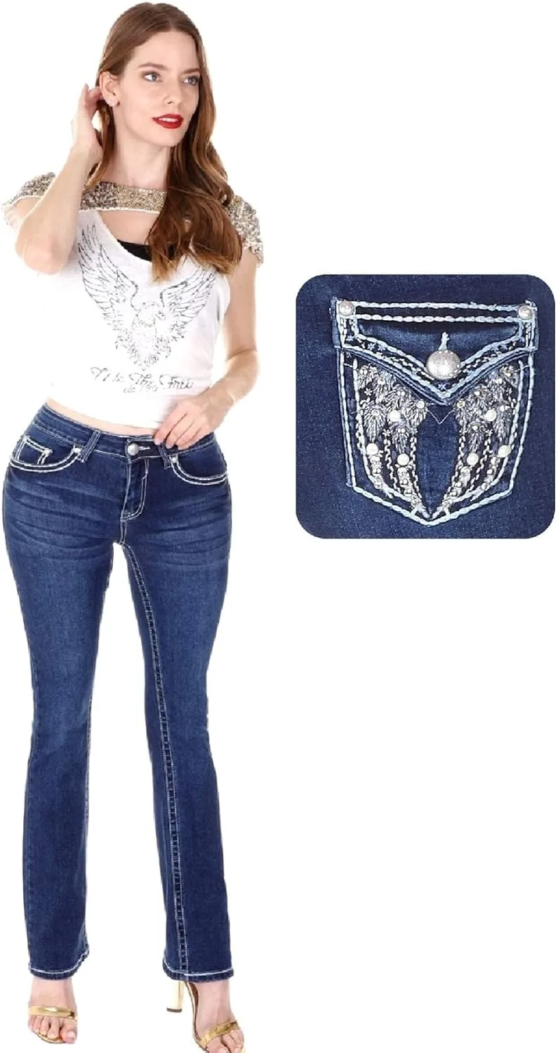 

Jack David/LA Idol/Sexy Couture Женские джинсы Bootcut/Skinny Blue Stretchy Denim с пайетками SEXY COUTURE JEANS FOR LOVE