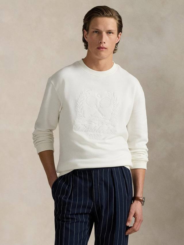 

Polo X Wimbledon 2025 унисекс свитшот из хлопкового микса Ralph Lauren, Deckwash White