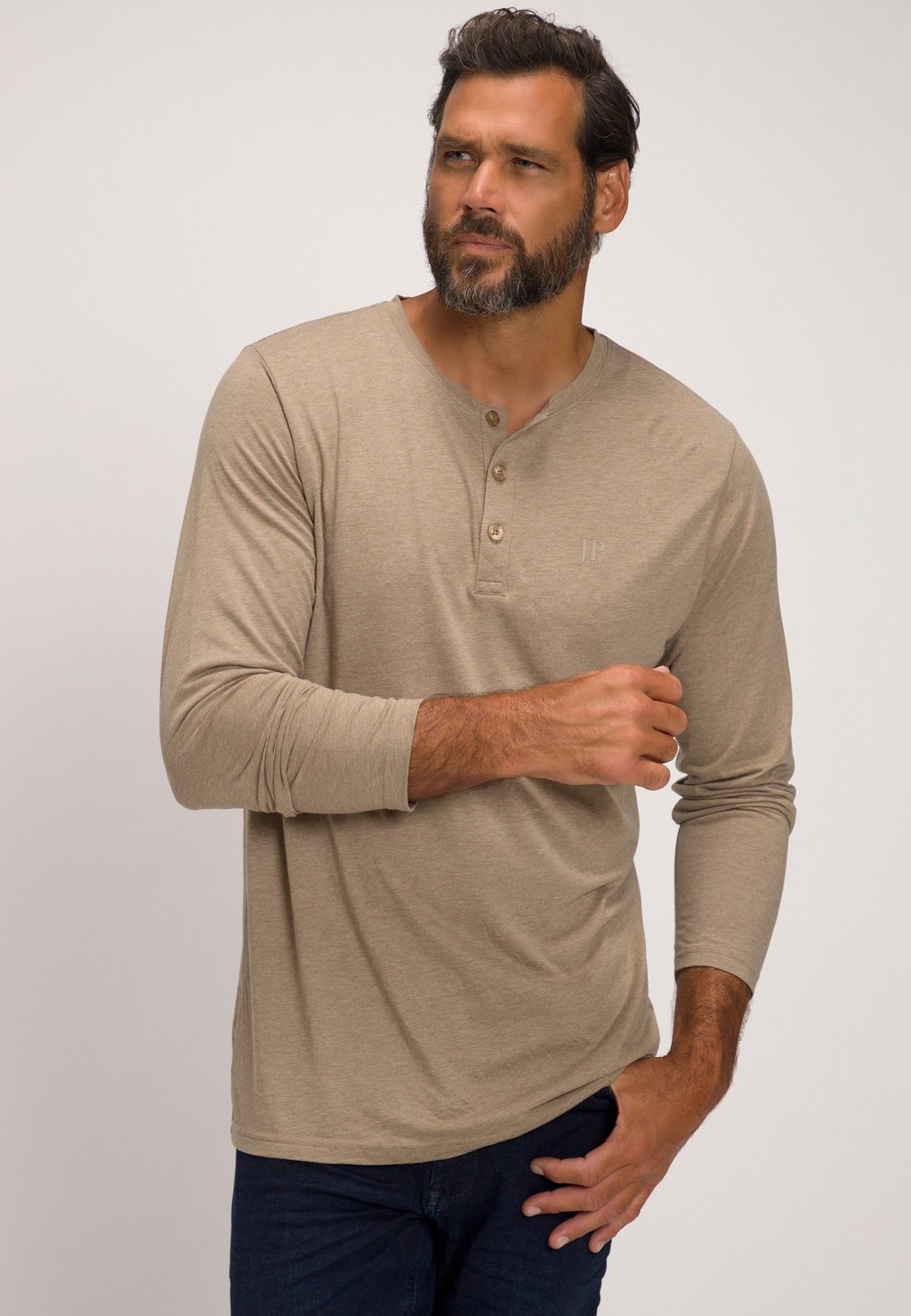 

Футболка с длинным рукавом BIG TALL HENLEY TEE JP1880, песочный