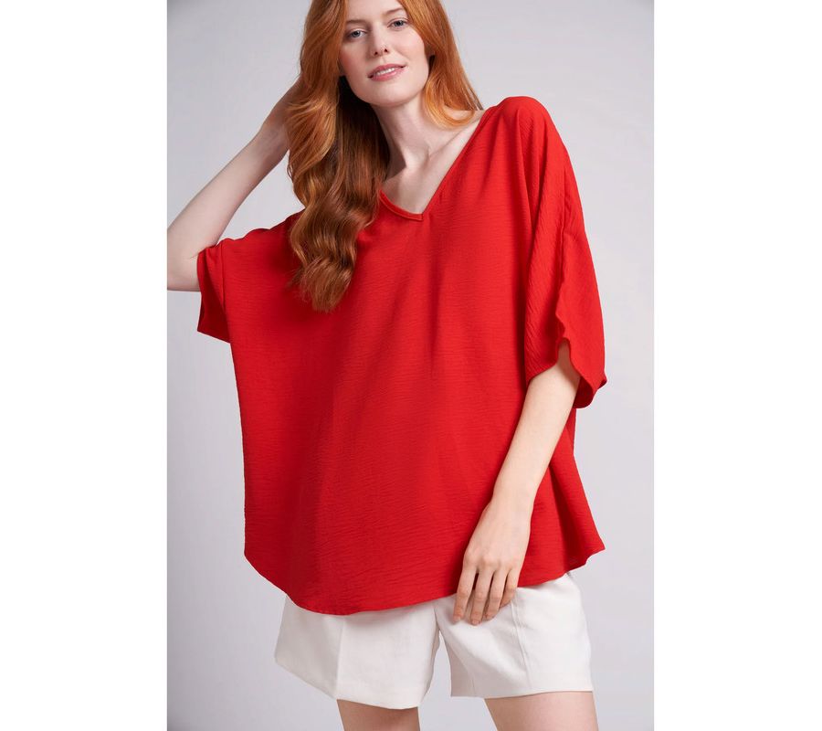 

Женская легкая блузка Claire с V-образным вырезом, очень свободного кроя Caldwell Collection, Simply red