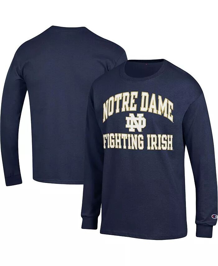 

Футболка мужская темно-синяя Notre Dame Fighting Irish High Motor с длинным рукавом Champion