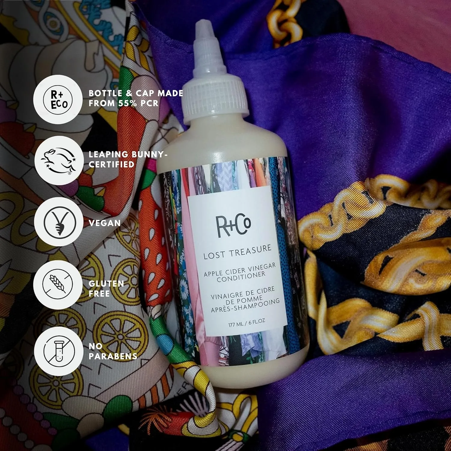 Набор R+Co Lost Treasure Apple Cider Vinegar Hair Rinse + Conditioner, 6 унций () — фото 3