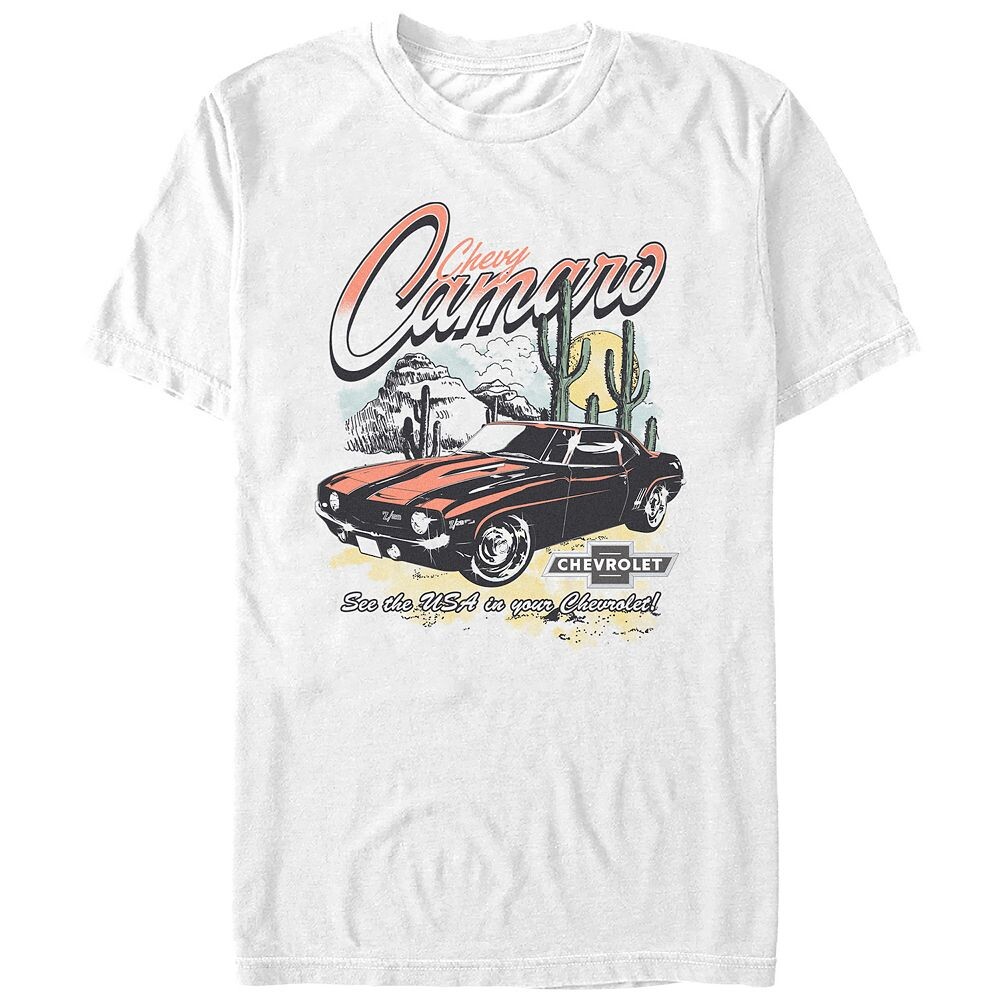

Мужская футболка Chevrolet Camaro See The USA с рисунком Licensed Character, белый