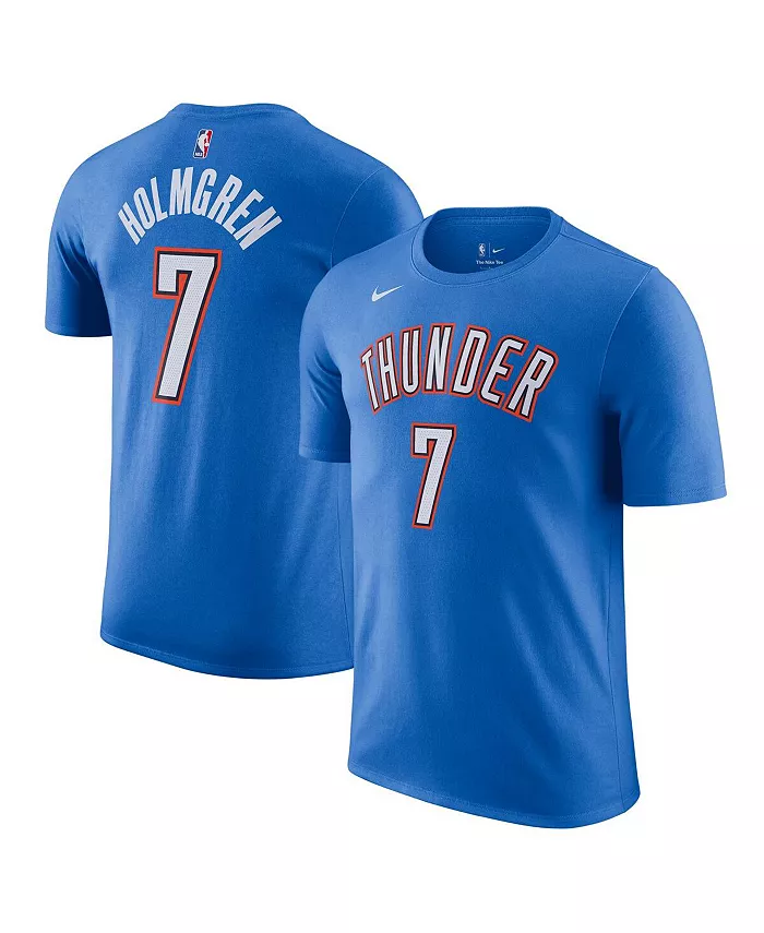 

Мужская футболка Oklahoma City Thunder Icon Edition с именем и номером Чет Холмгрена, синяя Nike