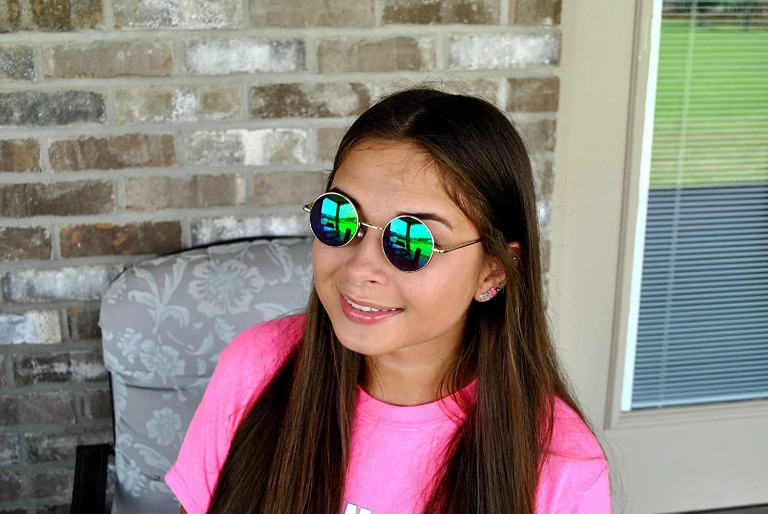 

Солнцезащитные очки OWL в стиле ретро-винтаж, круглые, с цветной металлической оправой, маленькие размеры: 43 мм и 55 мм, 43 Mm Bluegreen Mirror Lens / Silver