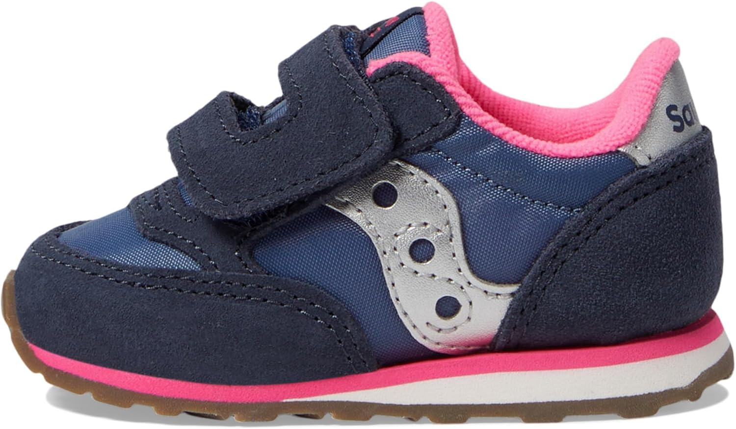 Кроссовки Saucony Unisex-Child Originals Jazz на липучке (для малышей/детей младшего возраста), синий/розовый/темно-синий — фото 4