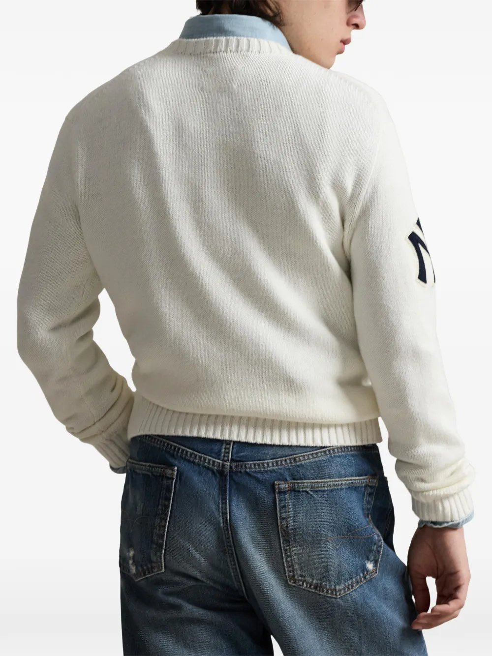 Свитер с графичным принтом Polo Ralph Lauren, бежевый — фото 4