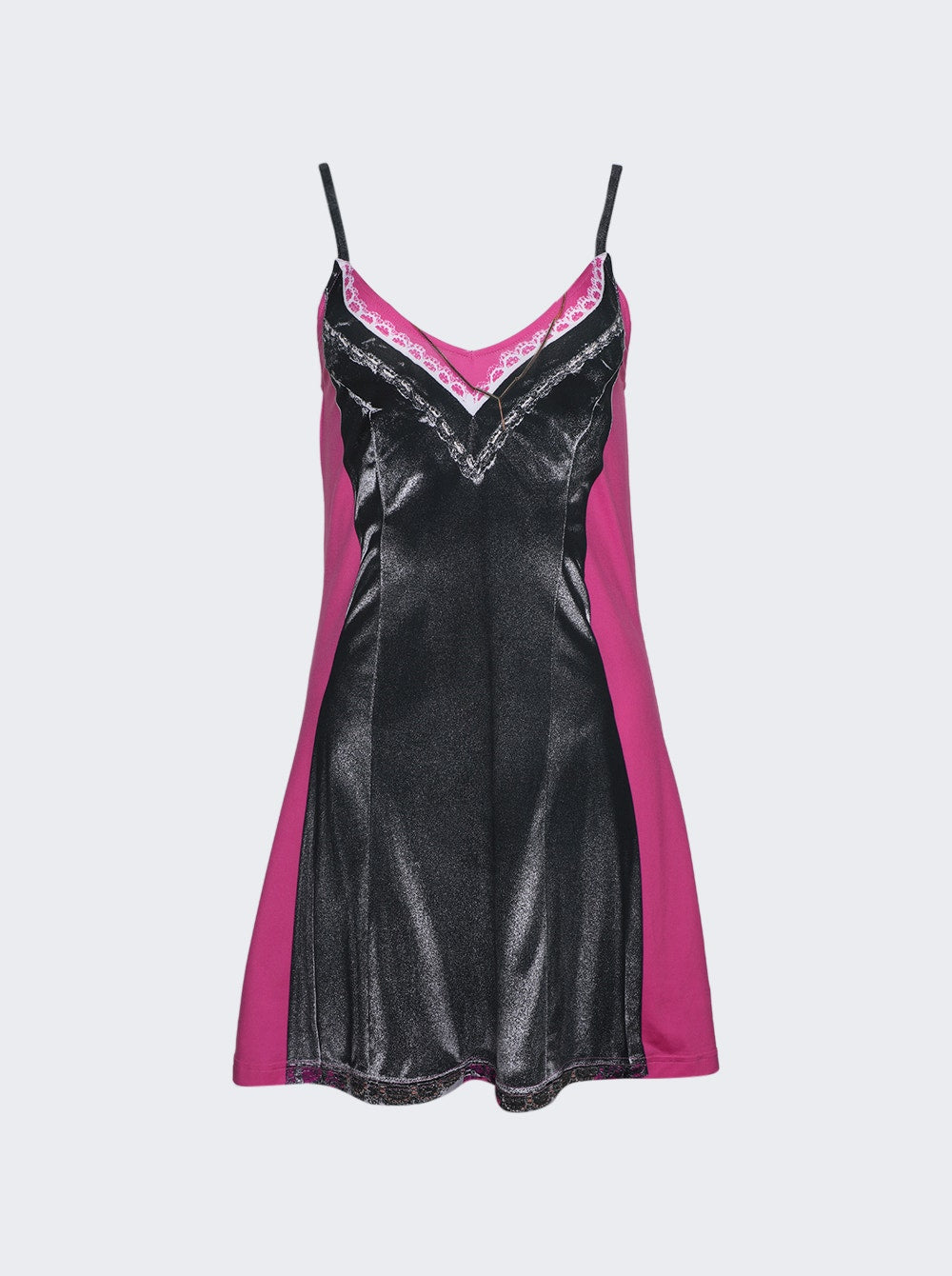 

X Jean Paul Gaultier trompe-l'oeil Мини-платье Черное и розовое Y Project