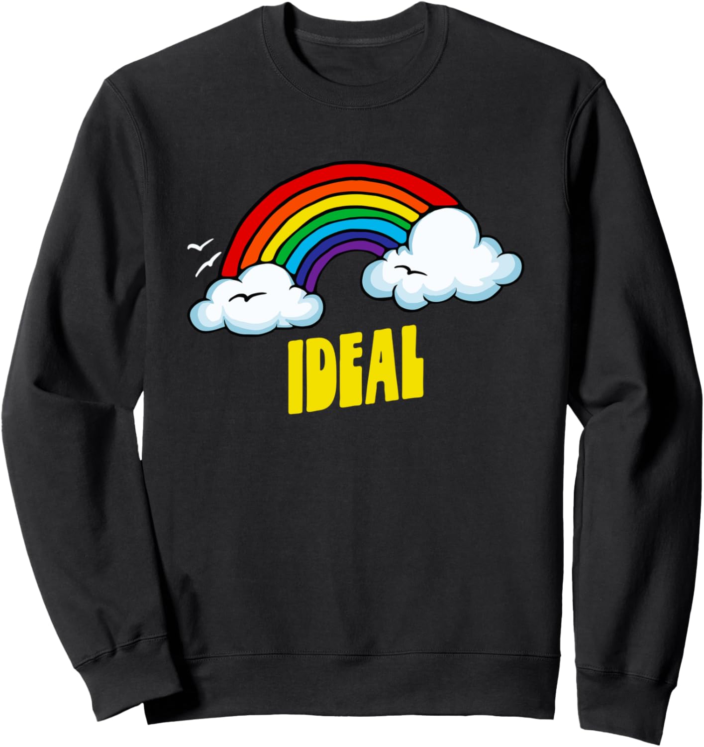 

Идеальная милая, забавная, саркастическая ретро-винтажная толстовка в стиле 80-х с радужным рисунком The Eighties Rainbow Company, черный