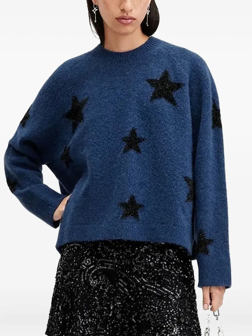 

Джемпер Starlet с принтом интарсия AllSaints, синий
