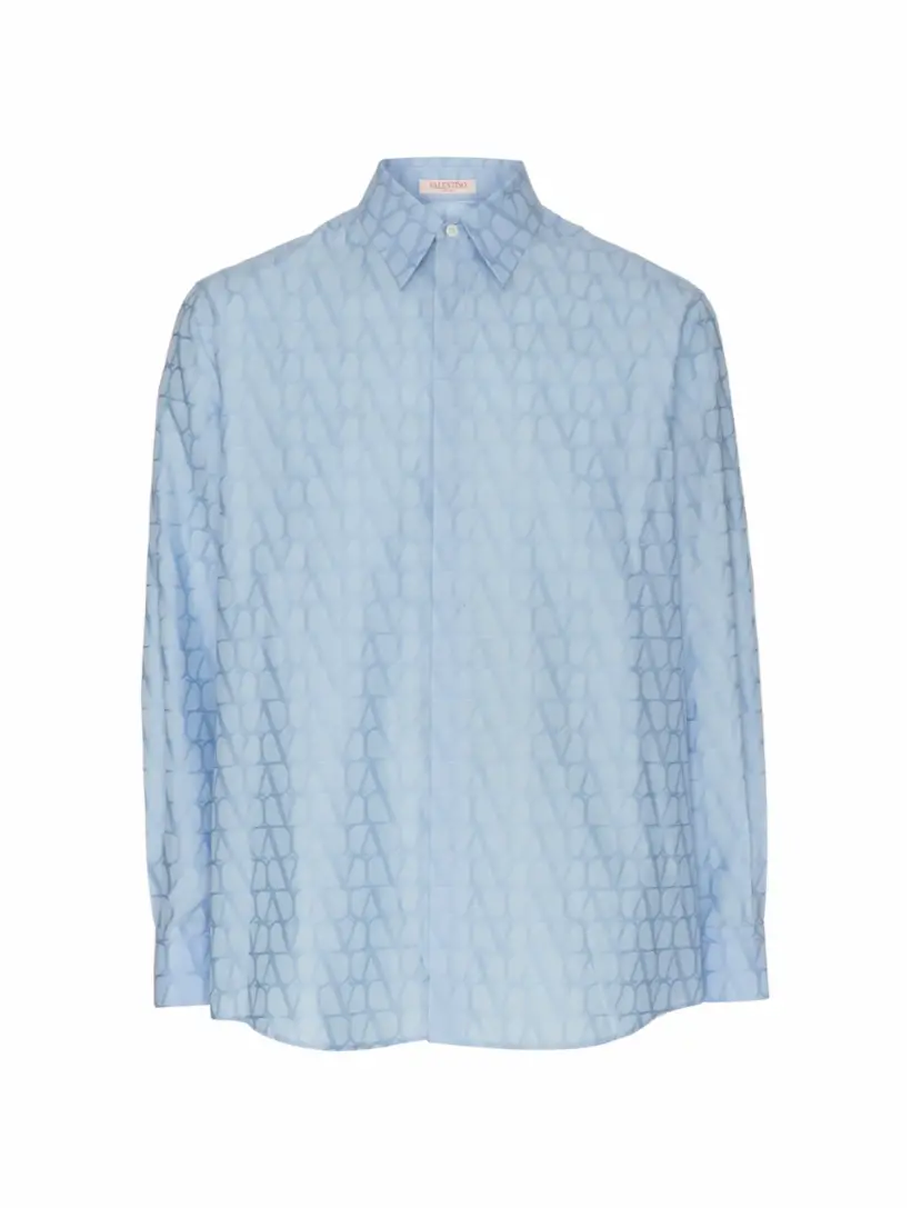 

Хлопковая рубашка Toile Iconographe Valentino Garavani, синий
