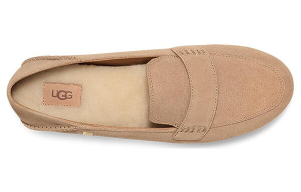 Тапочки классические удобные туфли на плоской подошве Ugg, коричневый — фото 3