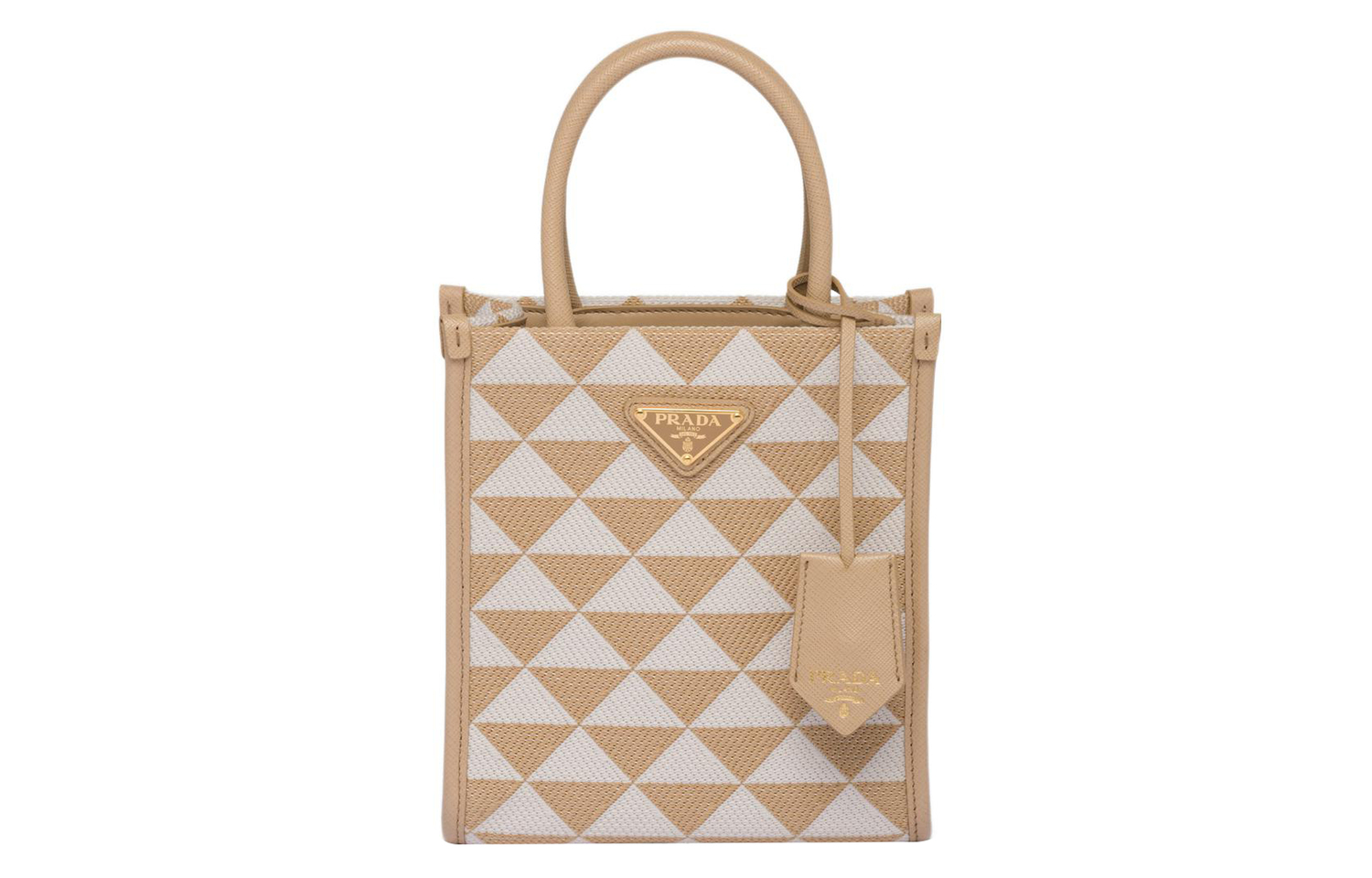 

PRADA Сумка-шоппер из ткани с кожаными вставками