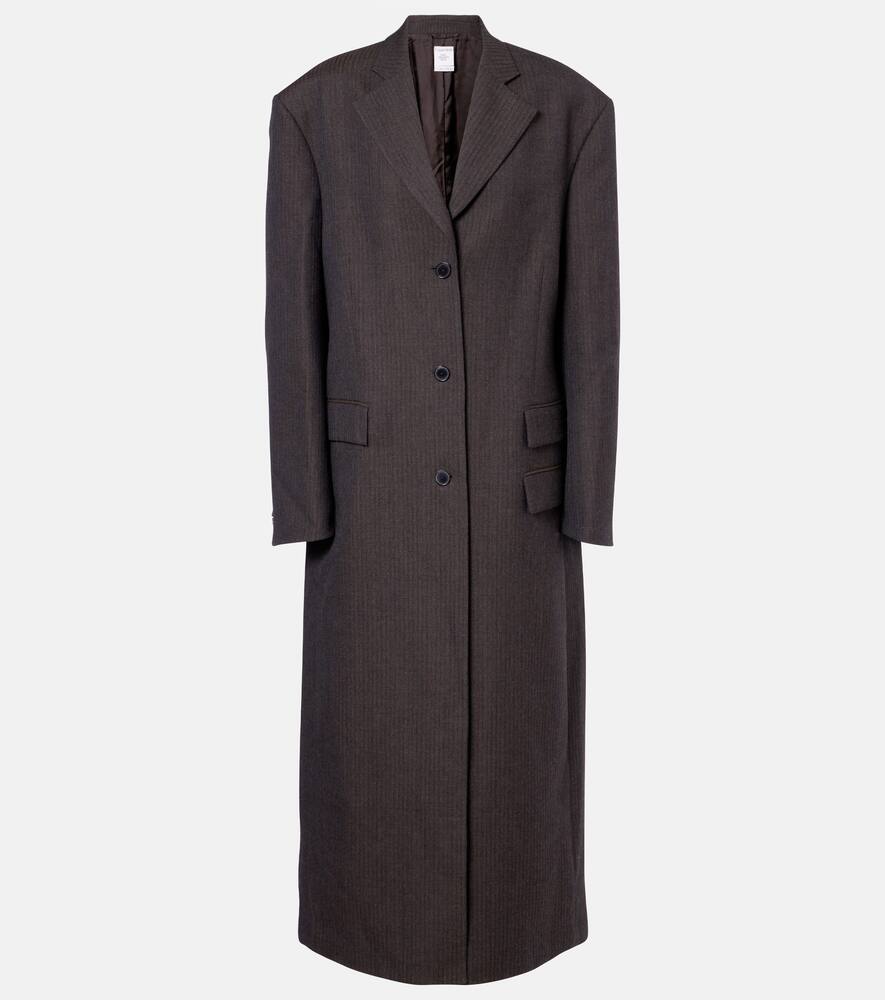 

Полосатое шерстяное пальто Brooke Calvin Klein Collection, Cocoa