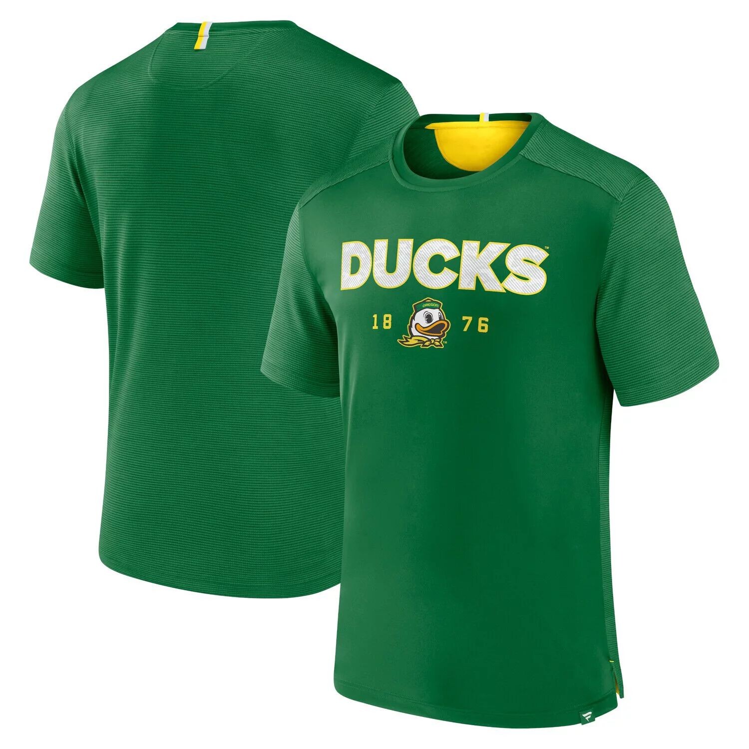 

Мужская зеленая футболка с логотипом Oregon Ducks Defender Rush Fanatics, Зеленый, Мужская зеленая футболка с логотипом Oregon Ducks Defender Rush Fanatics