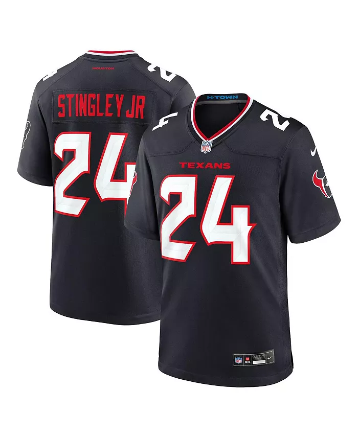 

Мужская игровая футболка Derek Stingley Jr. Houston Texans Nike, синий