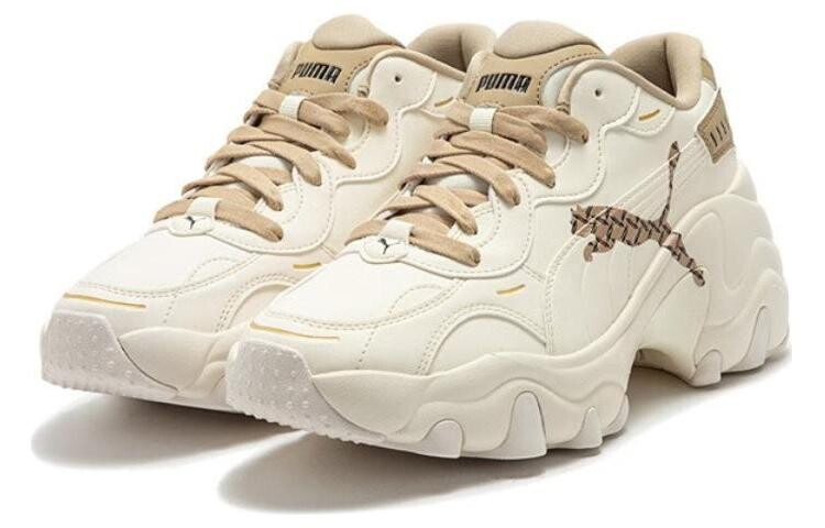 Женские кроссовки на танкетке Puma Pulsar на массивной танкетке, White/Brown — фото 3