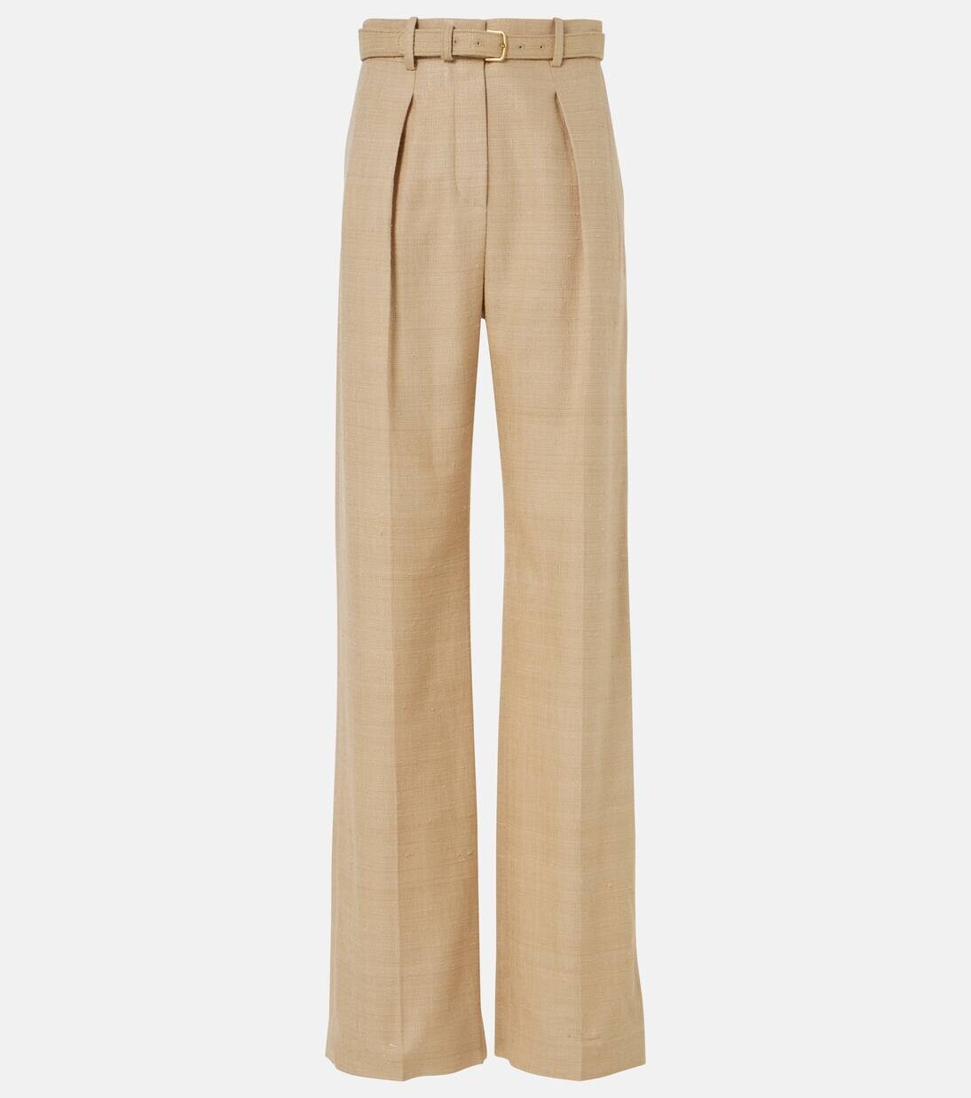 

Широкие брюки из шелка Edward Loro Piana, цвет toasted sesame
