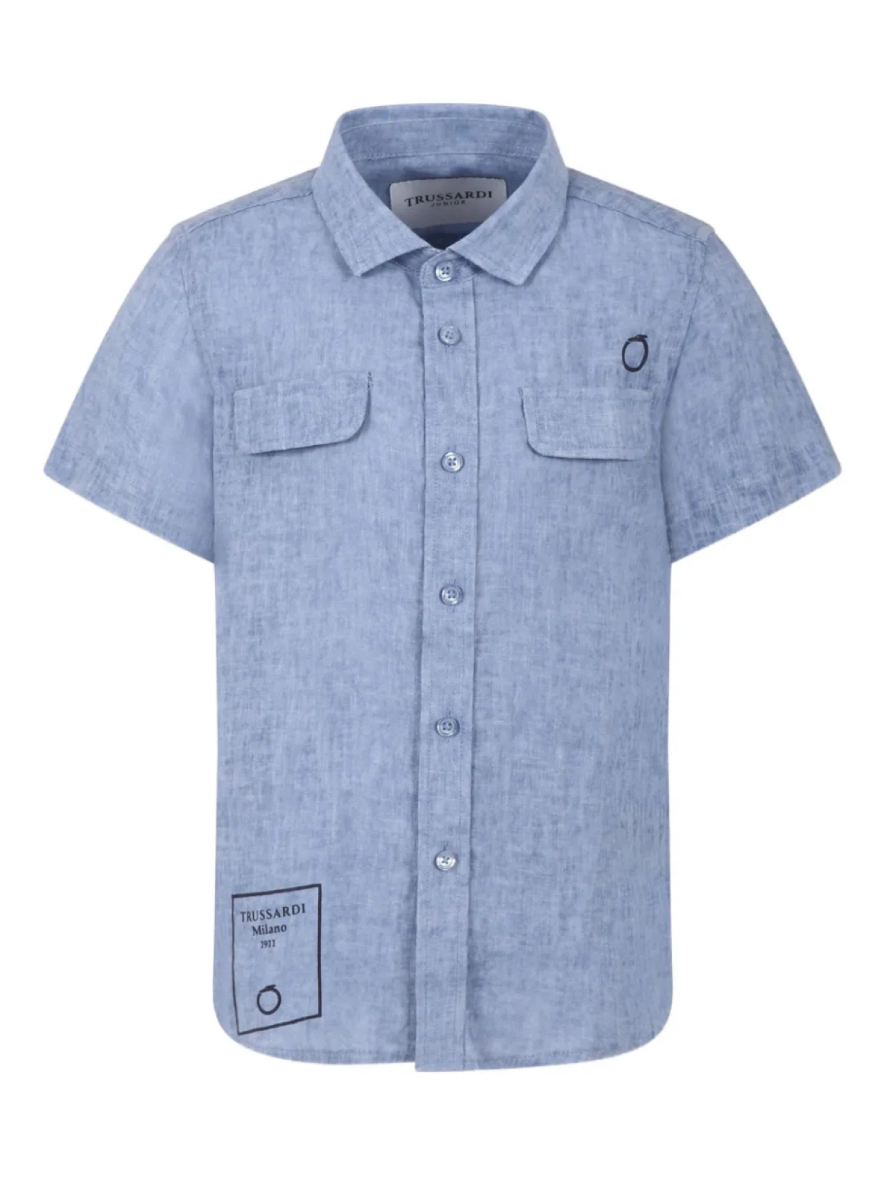 

Футболка с вышитым логотипом TRUSSARDI JUNIOR, синий