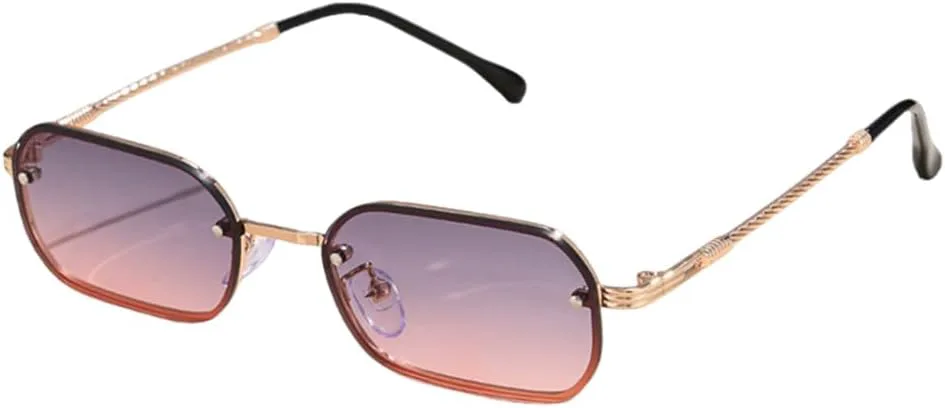 

Маленькие солнцезащитные очки без оправы для женщин. Модные черные солнцезащитные очки для женщин. Винтажные очки с защитой от ультрафиолета UV400 MTZJH, Greypink