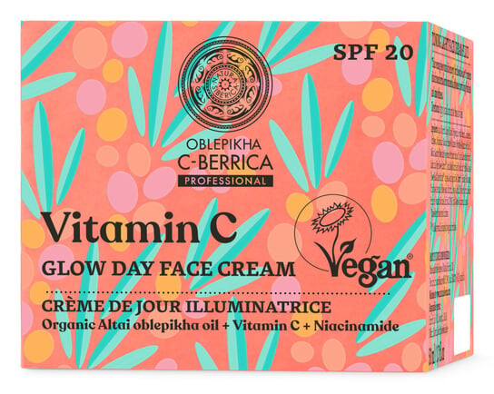 Крем для лица SPF20 OBLEPIKHA C-BERRICA Облепиха C- Vegan, осветляющий с фильтром и витамином С — фото 2