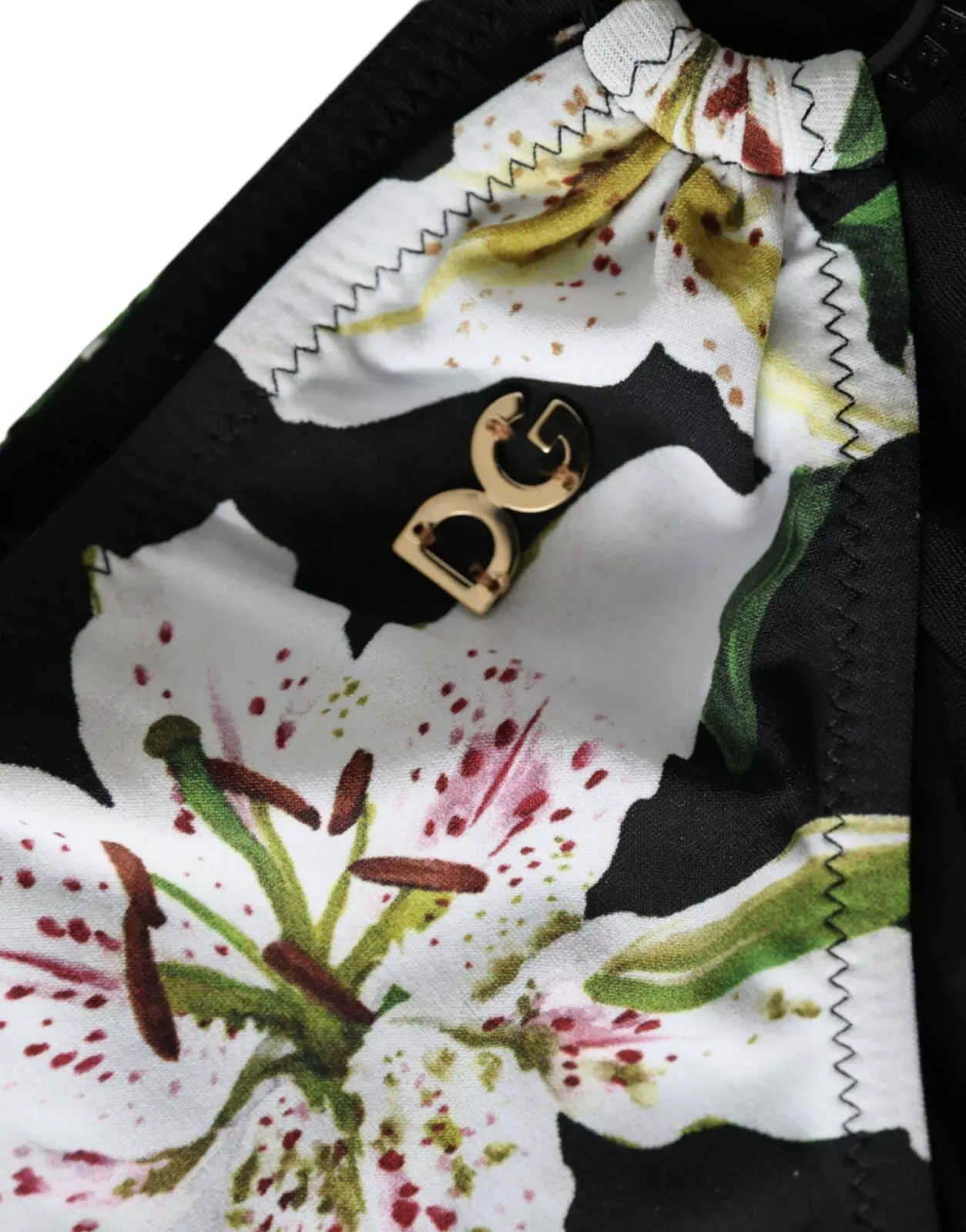 Черный принт лилии купальники пляжная одежда бикини Dolce & Gabbana — фото 3