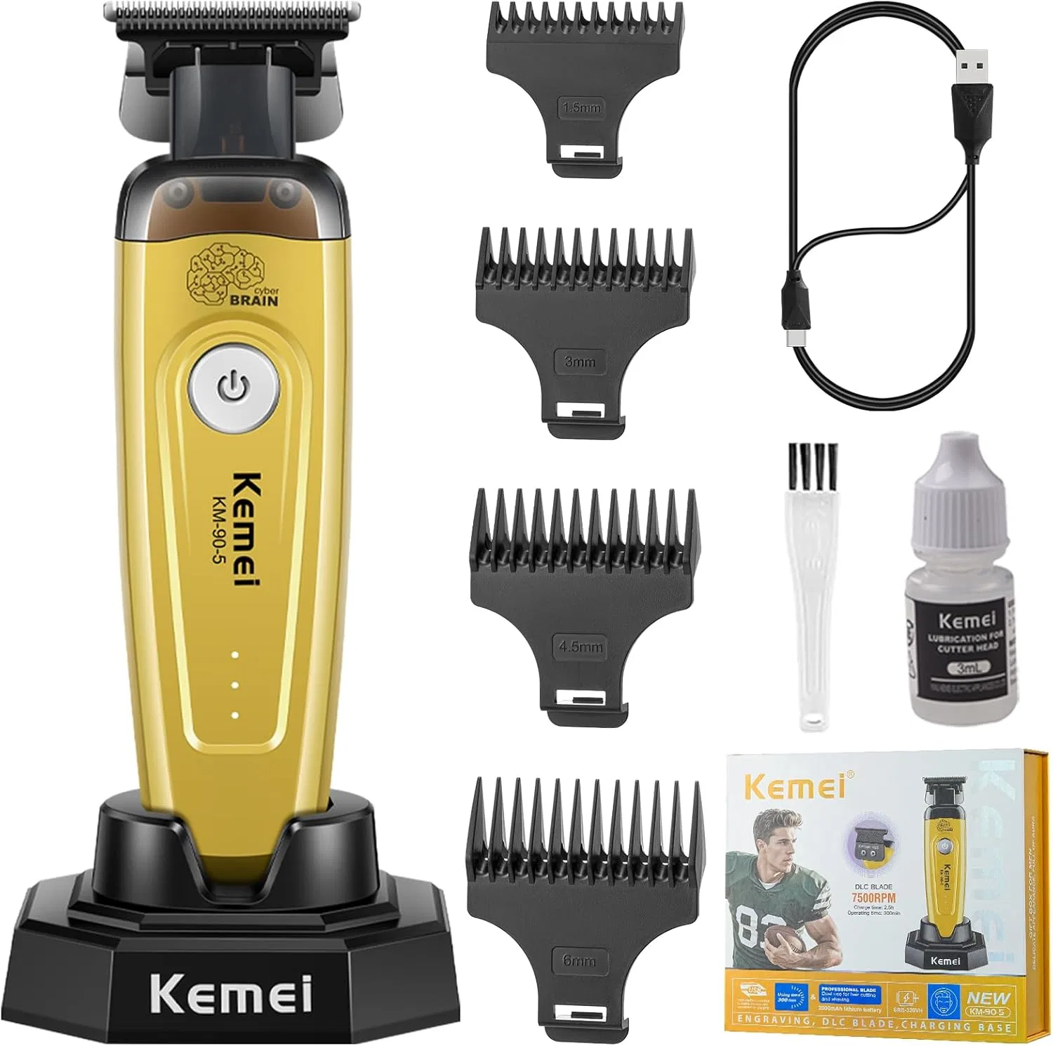 Триммер для волос и бороды KEMEI 90-5 с DLC-лезвием Kemei