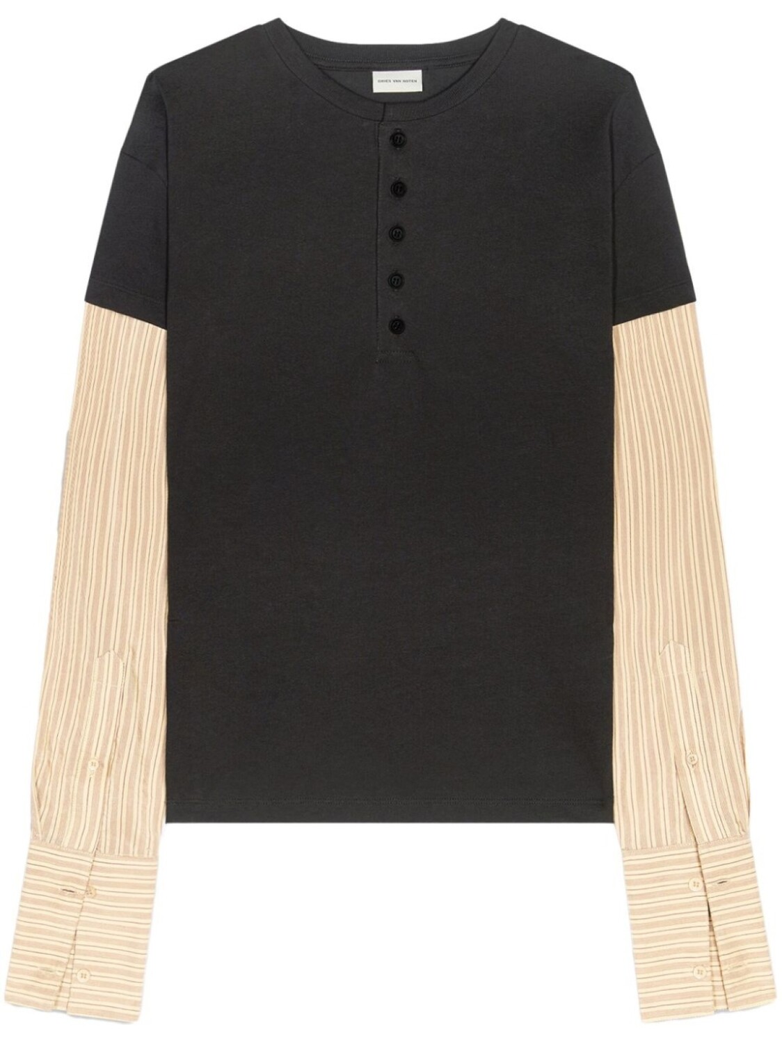 

DRIES VAN NOTEN футболка с контрастными рукавами, черный
