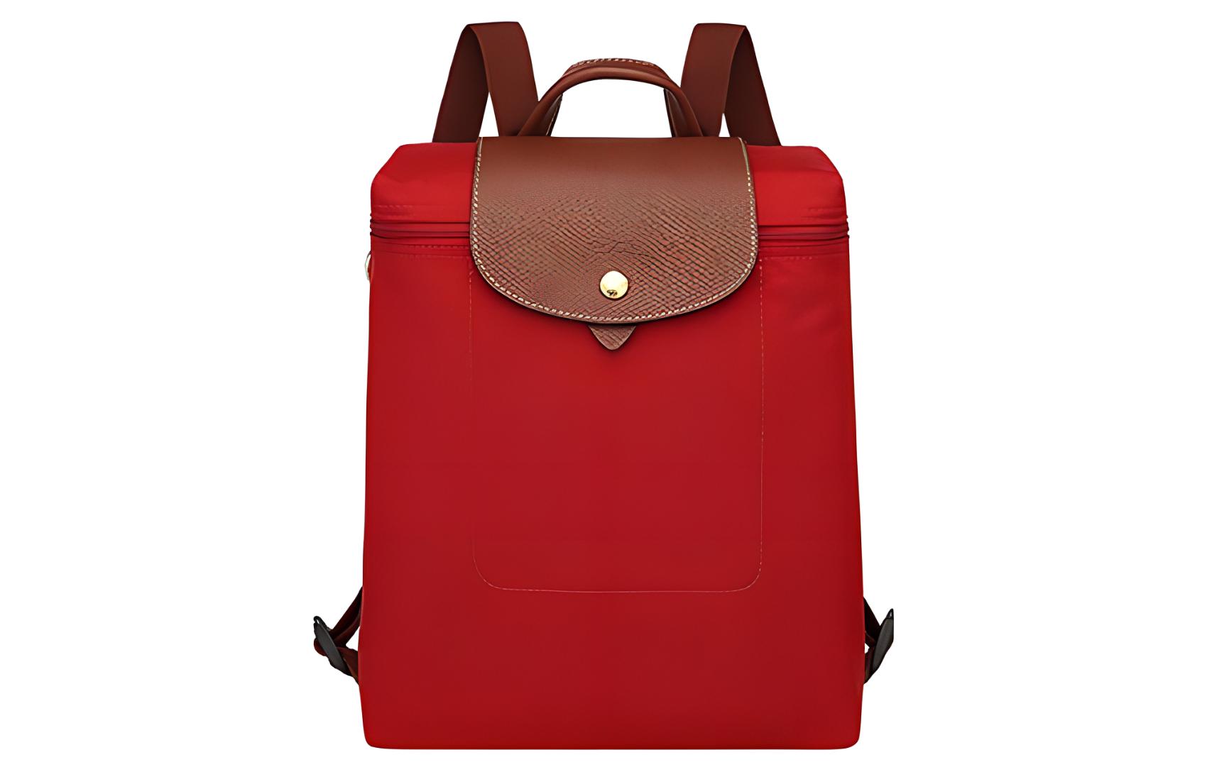 

Le Pliage Recycled Canvas With Leather Trim Backpack Regular Женский Красный LONGCHAMP