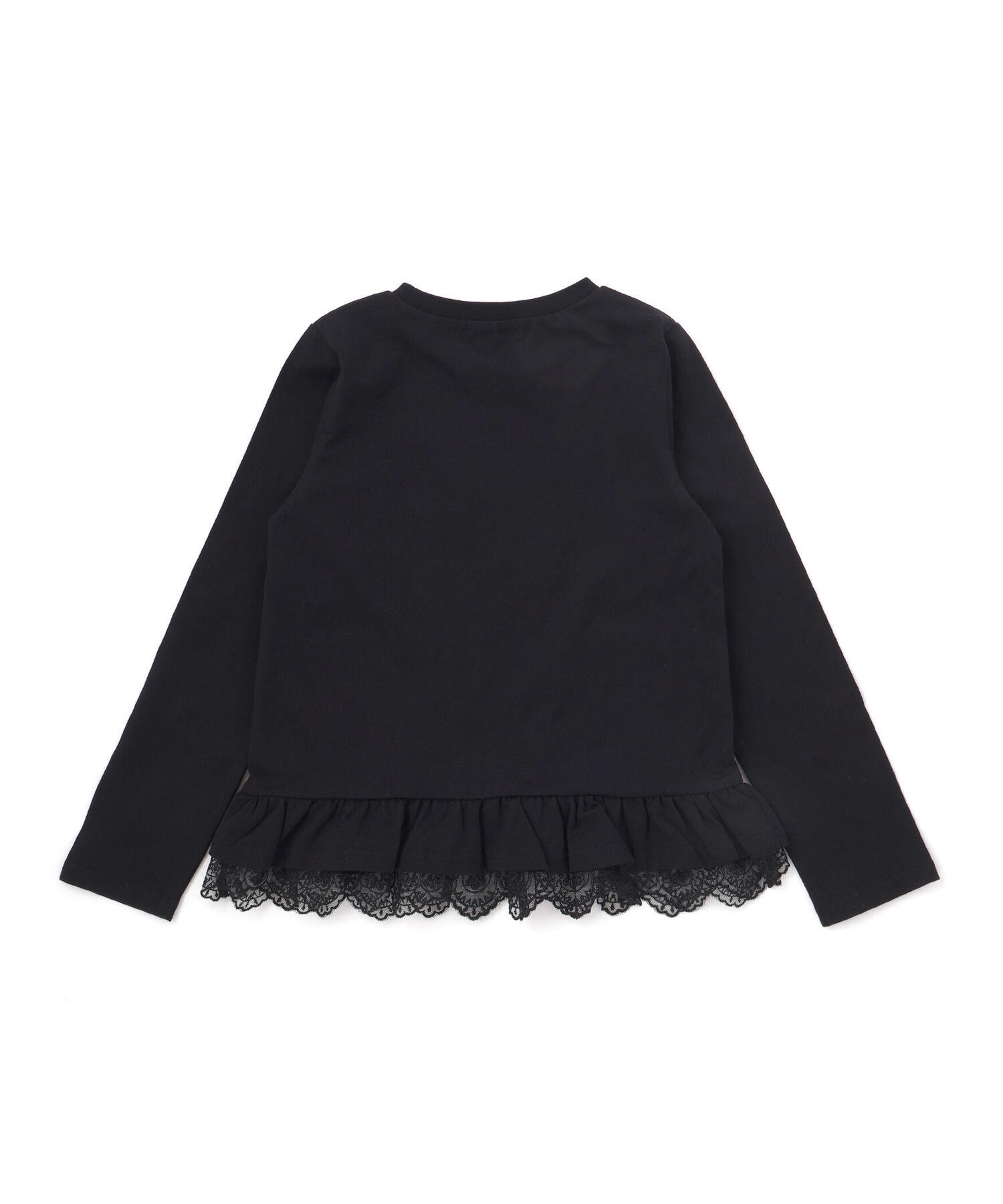 Футболка из джерси с кружевной каймой (110–150 см) Nexchic, black — фото 2