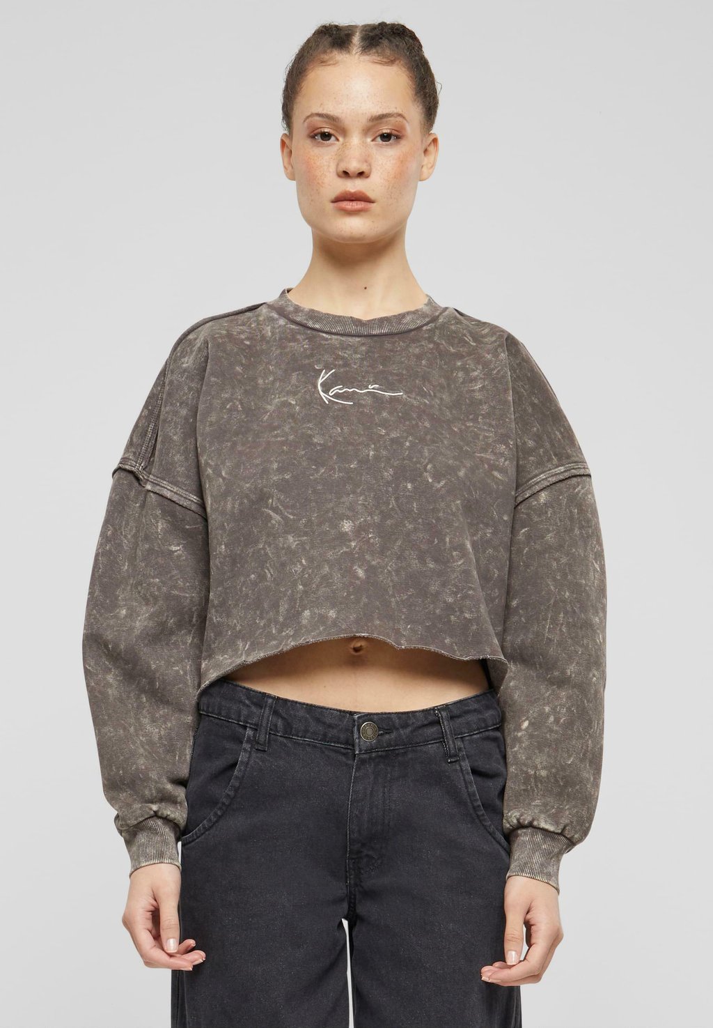 

Топ с длинными рукавами SMALL SIGNATURE WASHED CROP CREW Karl Kani, цвет olive