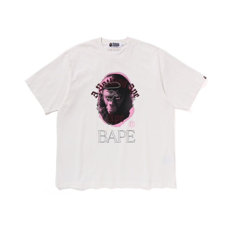 

Футболка Bape Garment Dye Rhinestone Ape Head расслабленного кроя A BATHING APE, Ecru Ivx, Бежевый, Футболка Bape Garment Dye Rhinestone Ape Head расслабленного кроя A BATHING APE, Ecru Ivx