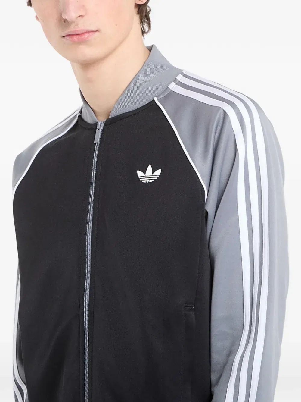 Спортивная куртка с тремя полосками Adidas, черный — фото 3