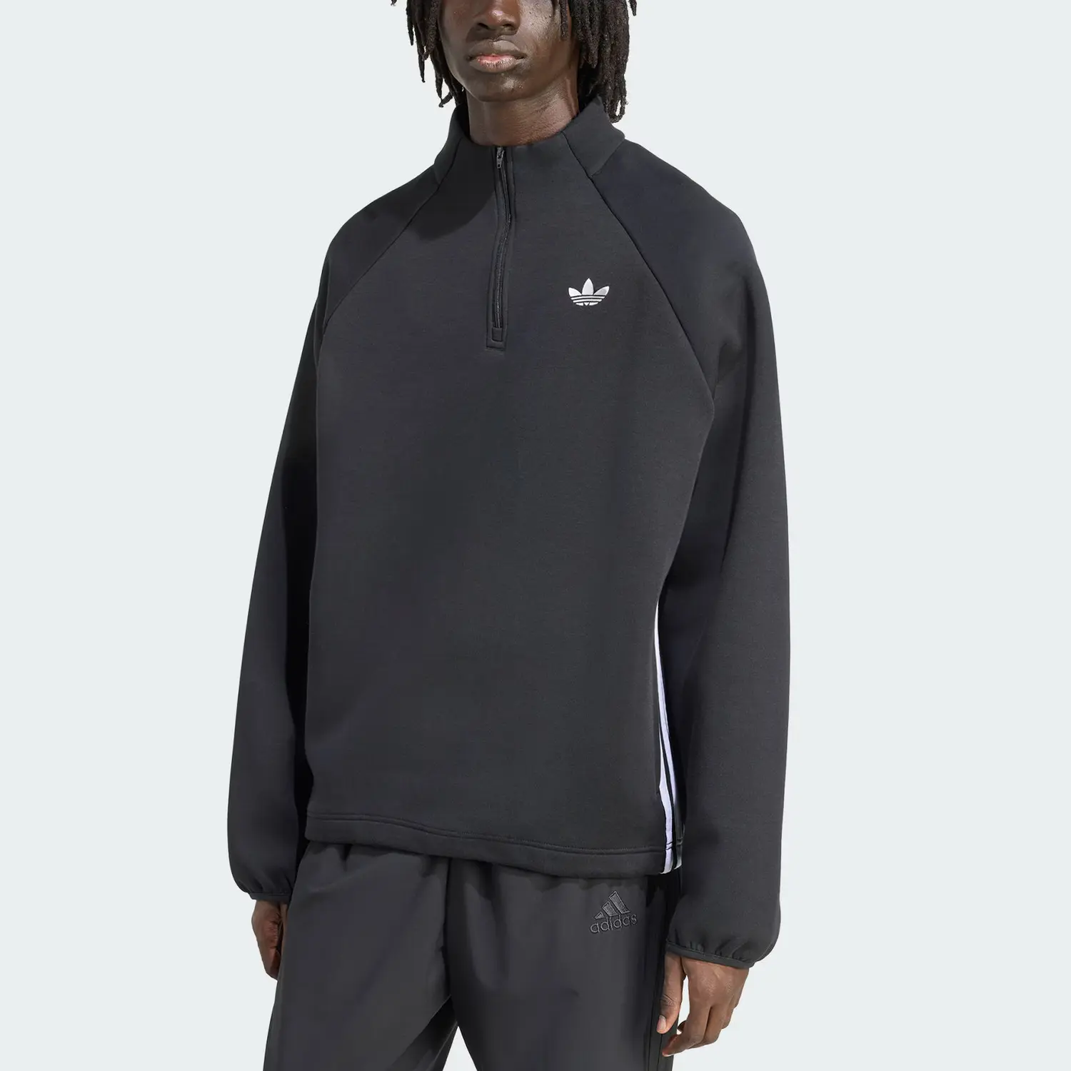 Свитшот Adicolor Spacer Drill Top мужской Adidas Originals, черный — фото 4