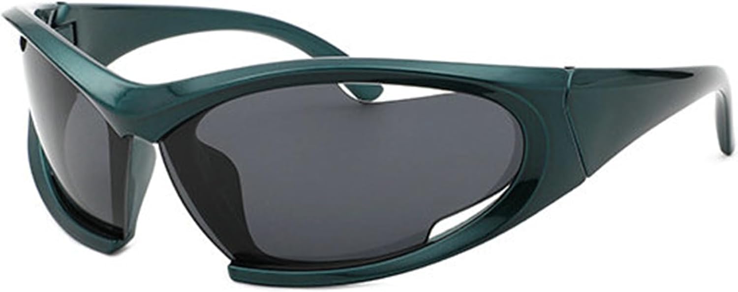 

Модные футуристические солнцезащитные очки овальной формы с обтекаемой формой для женщин и мужчин, стильные спортивные очки в стиле панк 2000-х, защита от ультрафиолета UV400 S68 helena, C2