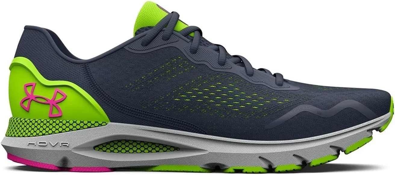 Мужские кроссовки Under Armour UA HOVR Sonic 6 Technical Performance, 2-400 Downpour Gray Lime Surge Rebel Pink — фото 2