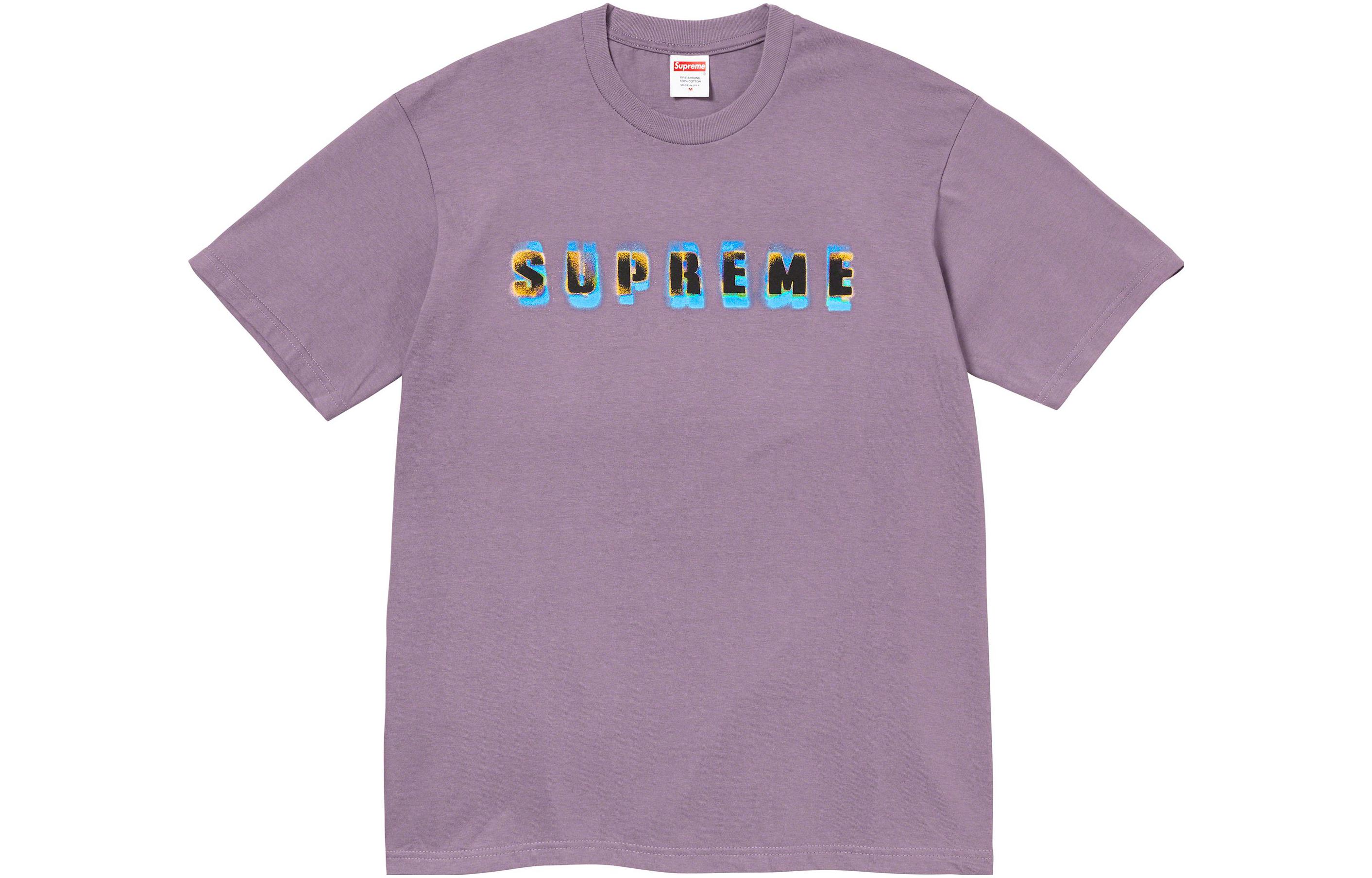 Футболка Supreme с принтом, серо-фиолетовый/пыльно-фиолетовый — фото 4