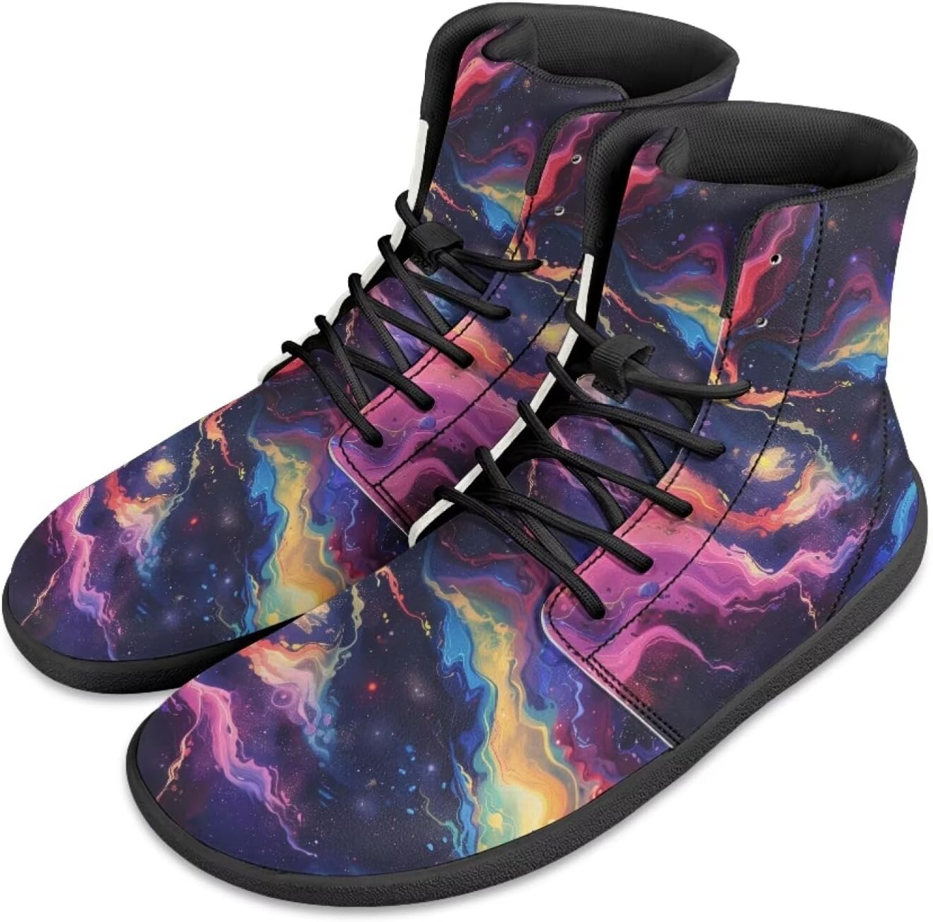 

Мужские кроссовки Jeiento Mens Galaxy Barefoot, повседневные с широким носком, из искусственной кожи, минималистичные, для бега, с нулевым перепадом, Galaxy Universe Space