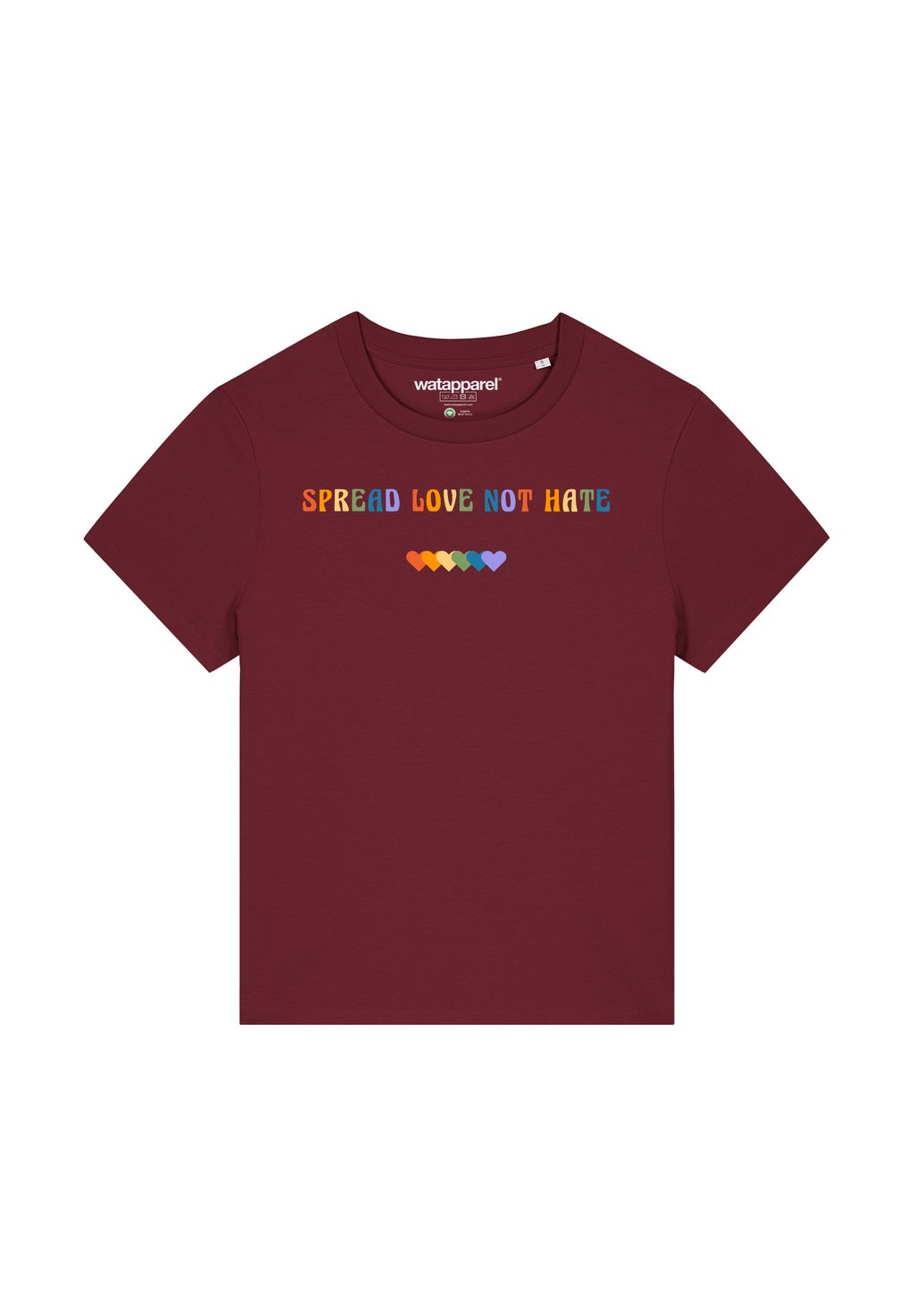 

Футболка с принтом SPREAD LOVE NOT HATE watapparel, темно-красный